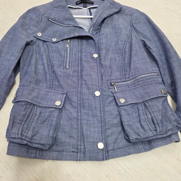 White House Black Market Woman's Blue Jacket size 8 - Picture 6 of 12